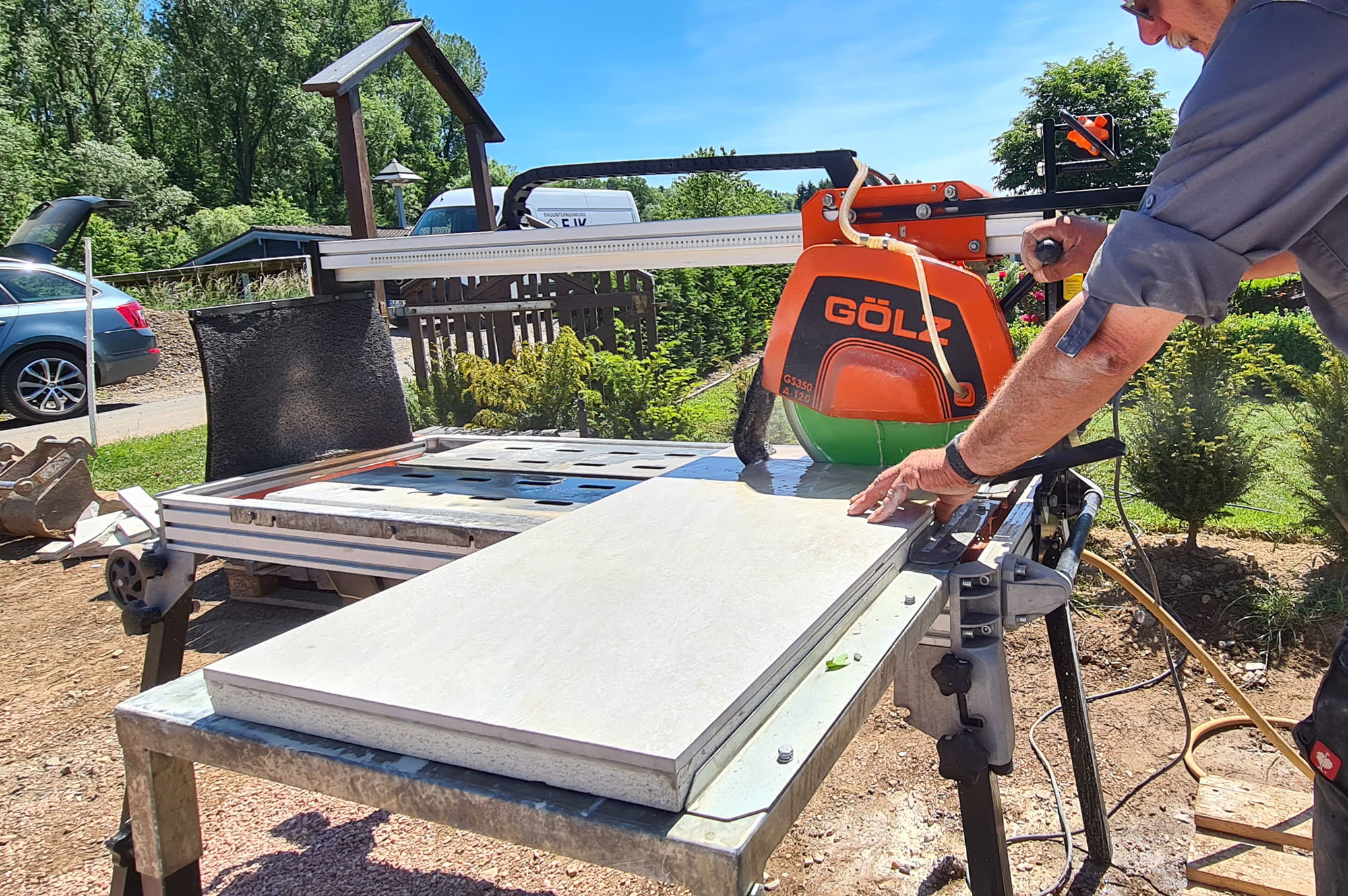 Scie à pont chassis aluminium carreleurs et paysagistes
